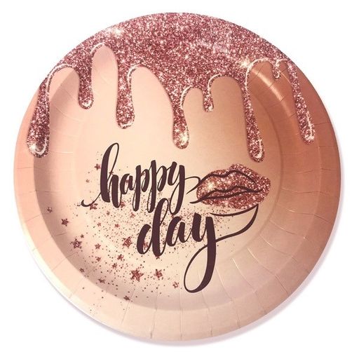 Тарелки бумажные "Happy Day", комплект 6шт., диам. 230мл. (6073251)