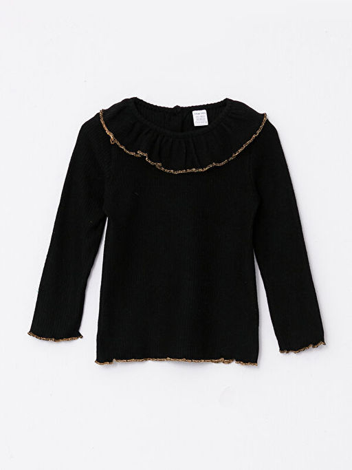 Bisiklet Yaka Uzun Kol Basic K?z Bebek Ti??rt - Waikiki фото 3