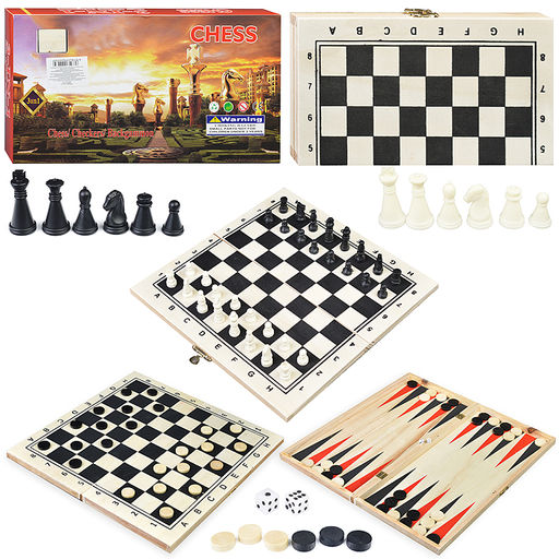 Игра 3 в 1 Шахматы, шашки,нарды