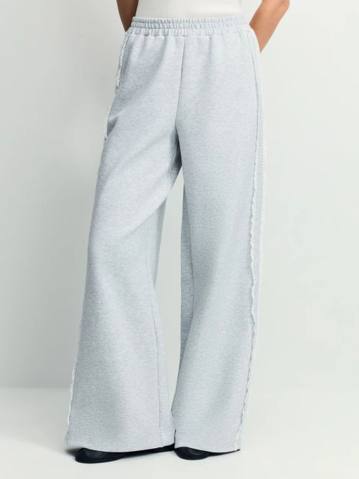 Широкие брюки из хлопка с кружевом / Zarina