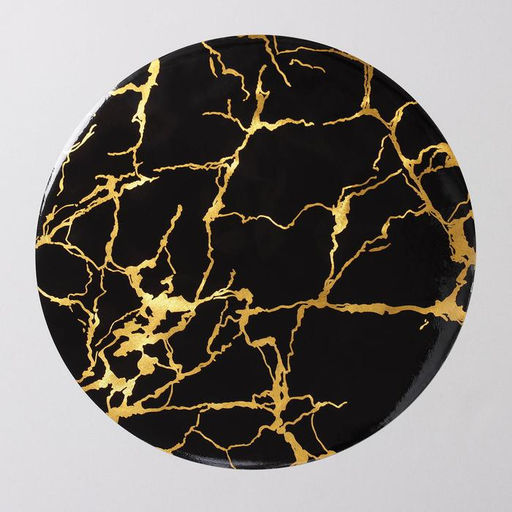 Цена за 12 шт. Салфетка сервировочная на стол Мрамор, d=38 см, цвет чёрный - Simaland фото 10