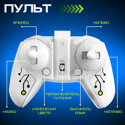 Робот «Хамелеон» IQ BOT, на пульте управления, интерактивный: звук, свет, на батарейках