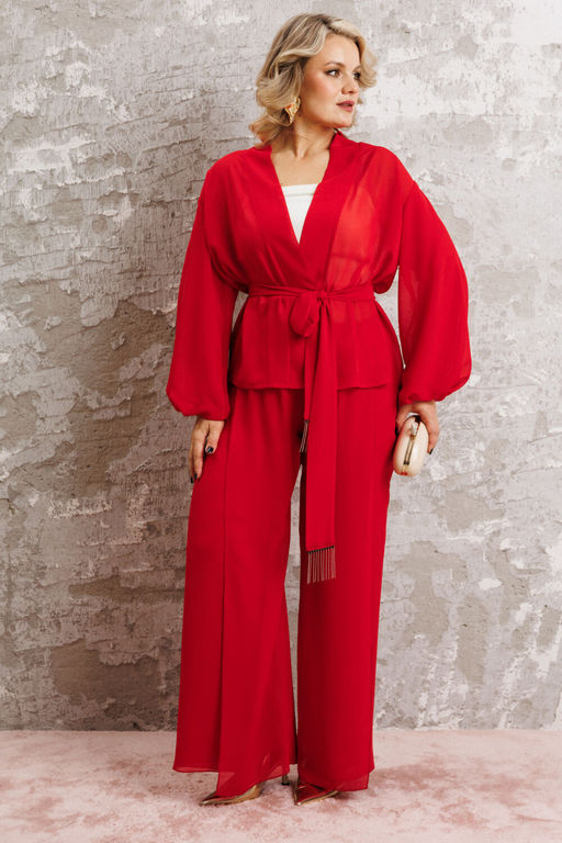 Костюм Anastasia 1063.1 рубиновый красный фото 11