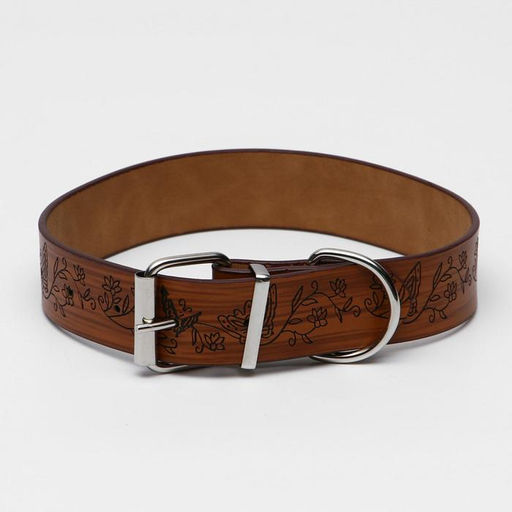 Ошейник с основой из термопластичной резины Бабочки, 60 х 3 см, ОШ 43-53, коричневый - Пижон фото 2