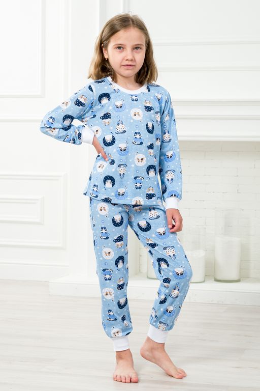 Пижама детская из джемпера и брюк из кулирки Кошки - Амадэль фото 5
