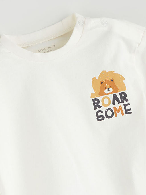 Sevimli Bask?l? Erkek Bebek Ti??rt ve ?ort 2li