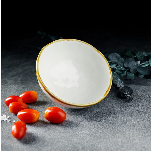 Миска фарфоровая Доляна Organic Gold, 320 мл, d=12,5 см, цвет белый фото 6