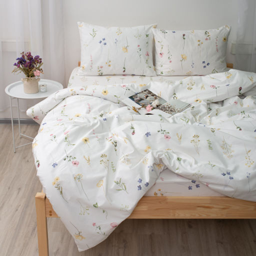 КПБ 2,0 спальный (с простыней на резинке 160х200х25, 2 наволочки 50х70), Ботанический сад Пододеяльник на молнии 177х217; простыня на резинке 160х200х25, наволочка 50х70 - 2шт. - Традиция фото 2