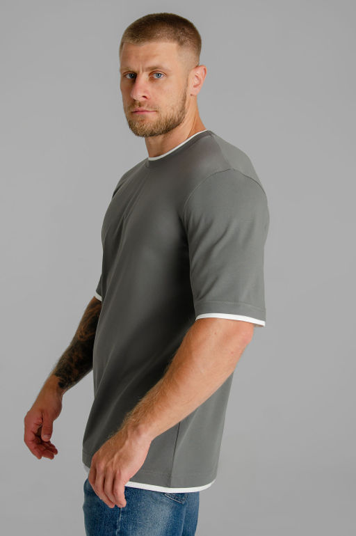 Арт. 67115/5 Футболка мужская 48-56 (5 шт) Цвет:серо-зеленый - Идеал фото 17