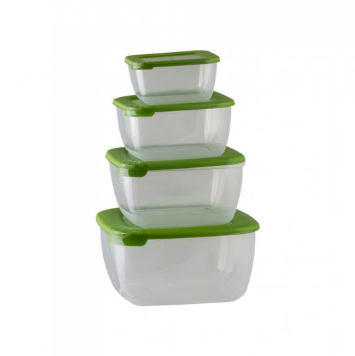Комплект контейнеров для СВЧ "Лайт" 4шт (0,46+0,95+1,5+2,5)л квадр. арт.С546