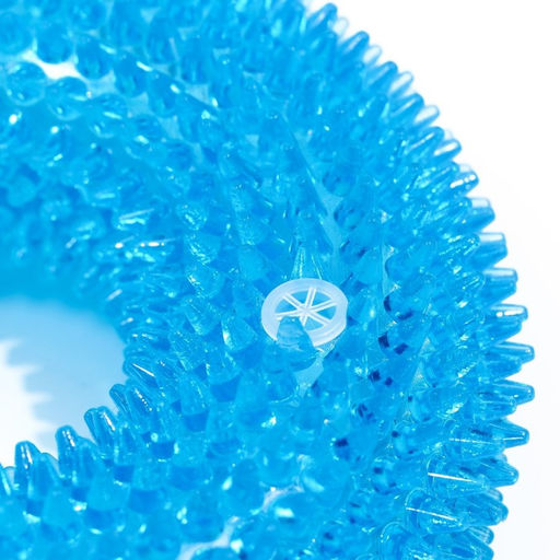 Игрушка светящаяся для собак Жевательное кольцо, TPR, 12 см, голубая - Пижон фото 3