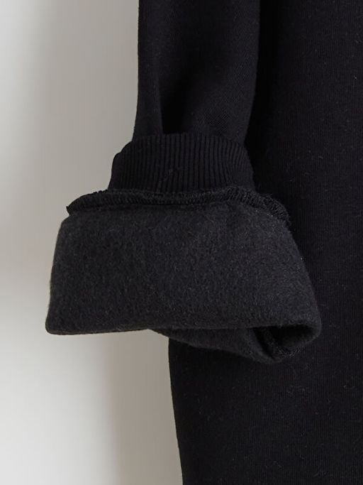 Fiyonk Bask?l? K?z ?ocuk Kal?n Sweatshirt