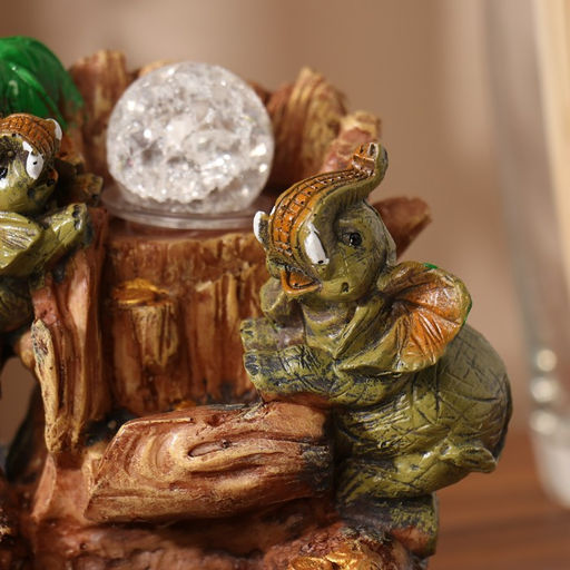 Фонтан настольный «Слоны с монетками, пальма», 20×13 см, с подсветкой