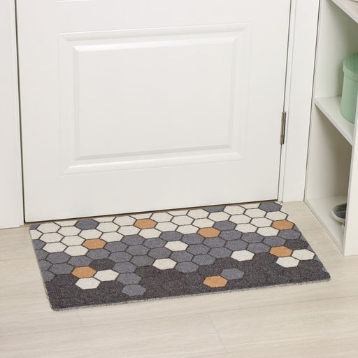 Коврик придверный Доляна «Гамма», грязезащитный, вырезной, 50×80 см, серый