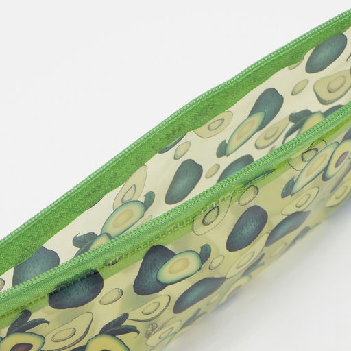 Косметичка-пенал на молнии, с рисунком Авокадо, зелёная - Simaland фото 3
