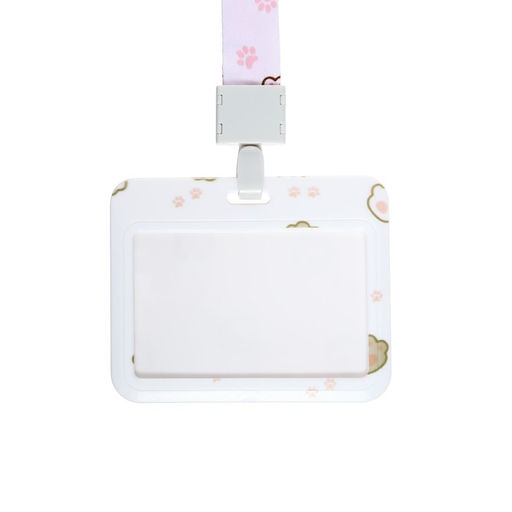 Бейдж горизонтальный Calligrata, «Лапки», внешний размер 100×78 мм, внутренний размер 52×82 мм, на ленте-42 см, пластик