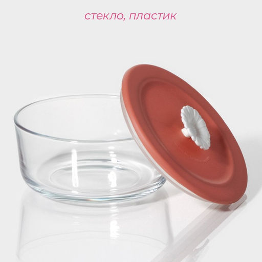 Контейнеры Доляна Коралл, 390/530 мл, набор 2 шт., с крышкой, стекло, прозрачные  фото 12