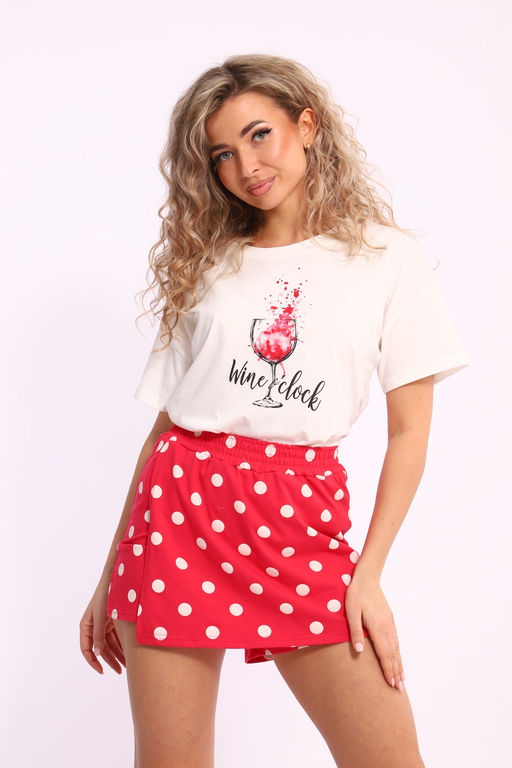 Костюм Натали 88116 футболка и шорты-юбка комбинированная