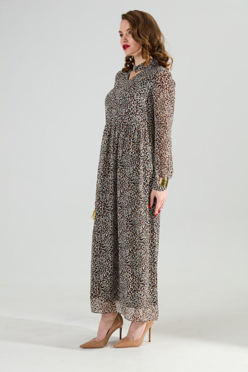 Платье NIKVA н801-8 коричневый мультиколор фото 7