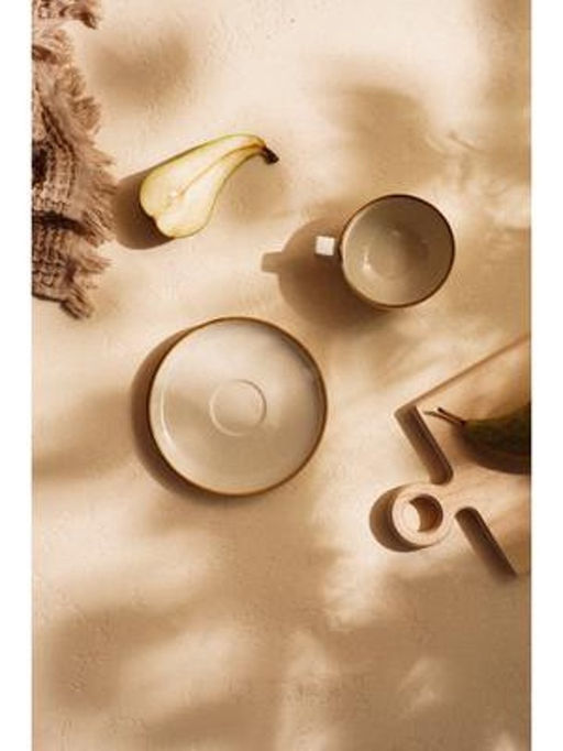 Чайная пара SL Home «Леггеро», 280 мл, блюдце d=14 см, фарфор, бежевая