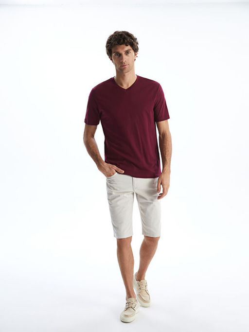 V Yaka K?sa Kollu Penye Erkek Ti??rt