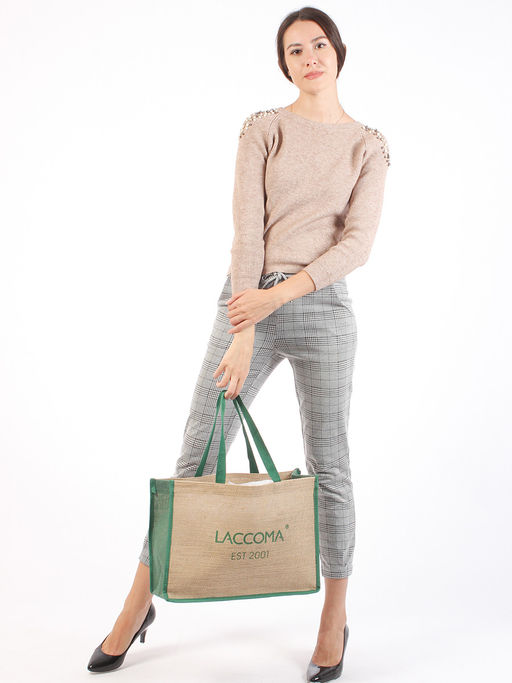 LACCOMA сумка 555555-зеленый текстиль  фото 2