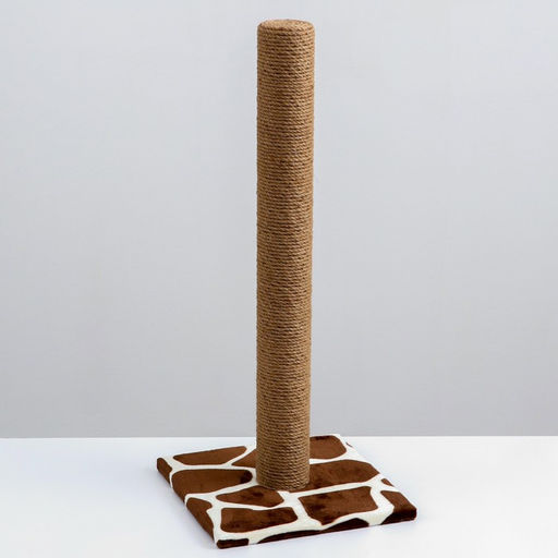 Когтеточка с высоким и толстым столбиком, сизаль, 35×35×82 см, микс цветов