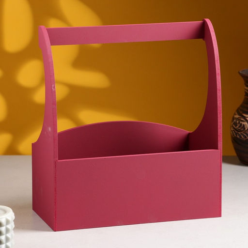 Кашпо деревянное Symmetric Heart, сердце, с ручкой, 2512,510(28) см Бордо - Дарим красиво фото 2