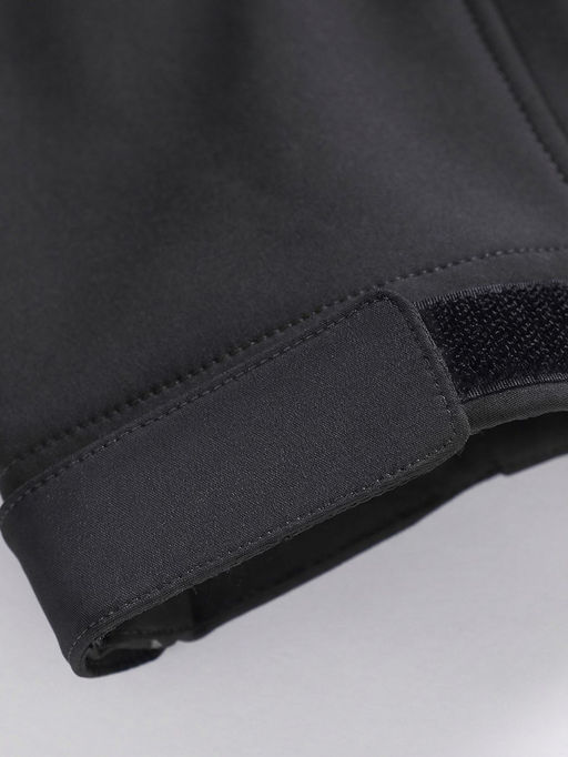 Ветровка мужская софтшелл виндстоппер с капюшоном спортивная черного цвета 9617_1Ch