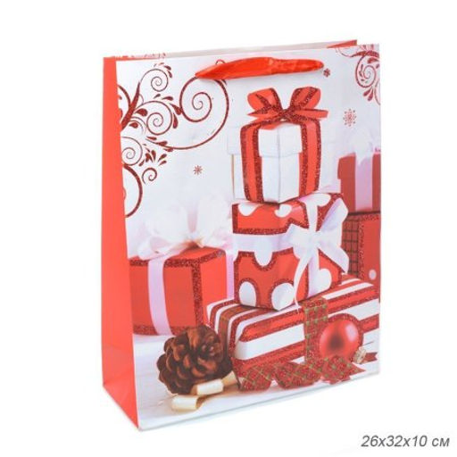 Цена за 12 шт. Пакет подарочный 26х32х10 / 362-52-M /уп 12/480/Новый год - Галеонтрейд фото 4