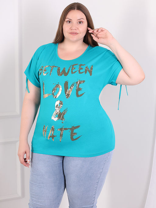 Футболка бирюзовая женская - Almond фото 2