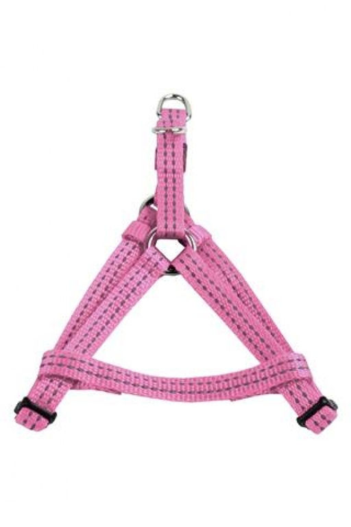 ВИА Светоотражающая шлейка, нейлон 25мм-65-80см, розовый (Reflective nylon harness, 25 mm x 65 - 80 cm, colour pink) 170433