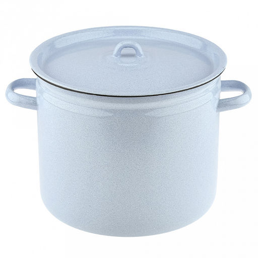 Татьяна Кастрюля эмалированная 9л, форма цилиндрическая, металлическая крышка, металлические ручки, белый рябчик (Россия) - Домашняя мода фото 4