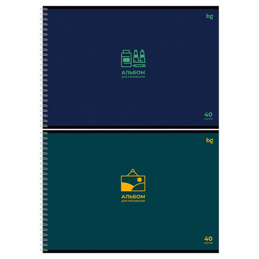 Альбом для рисования BG А4 40л. на спирали "Минимализм" (АР4гр40 08646) обложка картон
