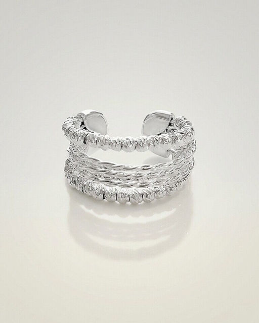 Кольцо с белым серебрением