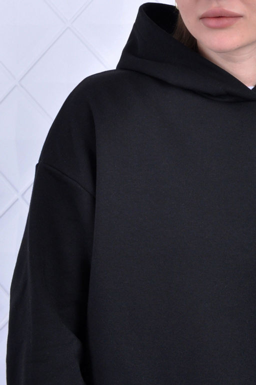 Арт. 15101 Худи женское оверсайз 44-52 (5 шт) Цвет:черный