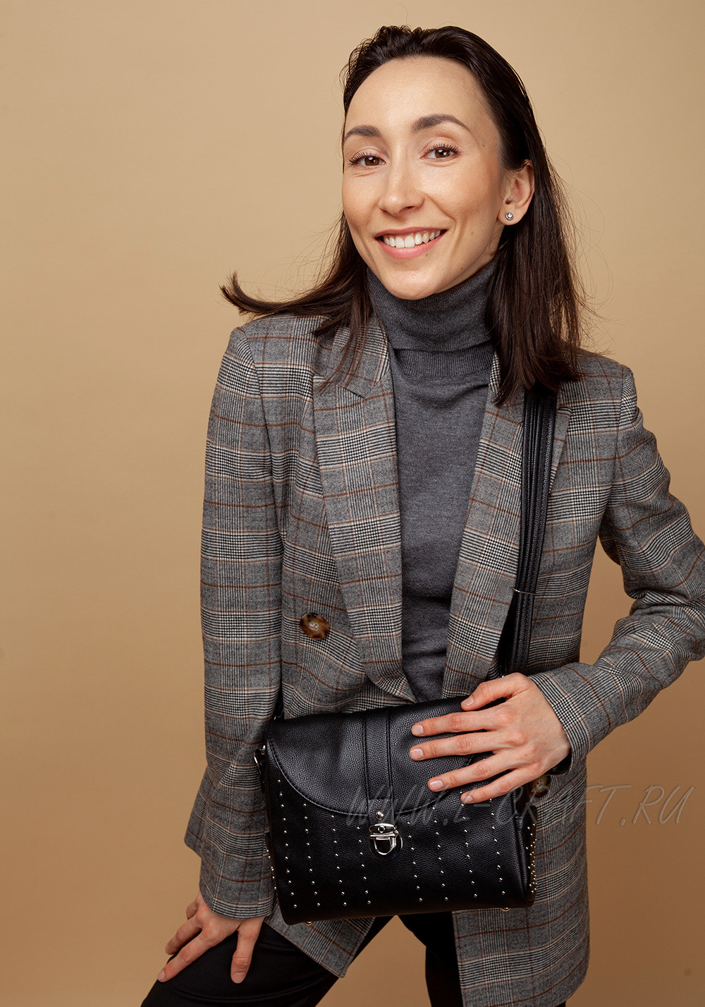 Сумка Модель №1285 | кожзам | гладкий | черный | Р831-1 | 25600 - L-craft фото 8