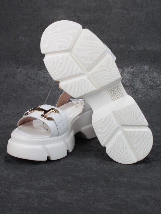 08-PEY186-1 WHITE Босоножки женские (натуральная кожа)