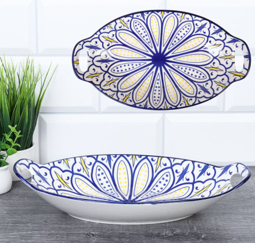 Блюдо с ручками овальное 27х15х5,5 см / ZY025 /уп 48/ - ГалеонТрейд фото 7