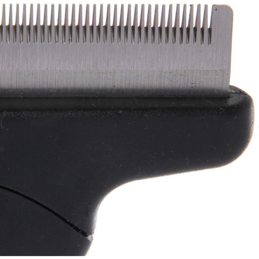 Расческа - фурминатор с кнопкой самоочистки для животных "ПРОФФ - МОЙ БРО", прорезиненная ручка, цвет черный, 11*14,5см