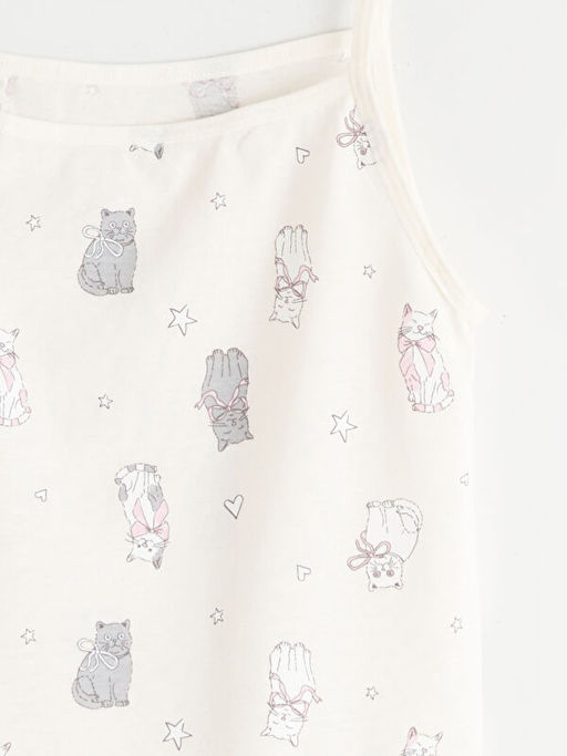 Kare Yaka Bask?l? ?p Ask?l? K?z ?ocuk Atlet 2li