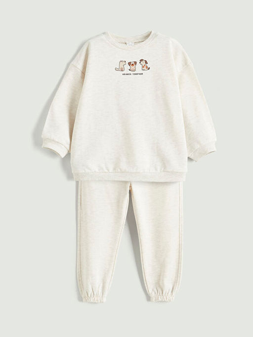 Bisiklet Yaka Erkek Bebek Kal?n Sweatshirt ve E?ofman Alt?