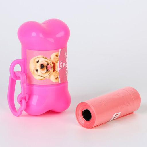 Контейнер с пакетами для уборки за собаками Я милашка (рулон 15 шт) - Пушистое счастье фото 2