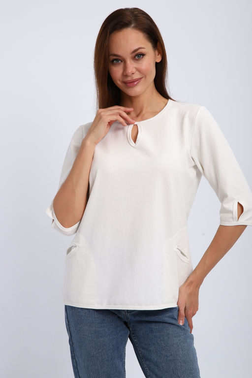 Кофта женская из футера 2-н Анфиса белый