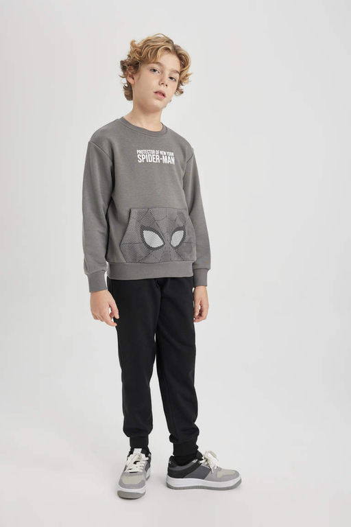 Толстовка с круглым вырезом для мальчиков Marvel Spiderman - Defacto фото 2