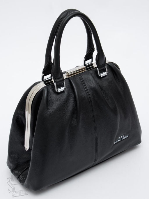 Сумка женская кожаная 9687Y black Polina&Eiterou