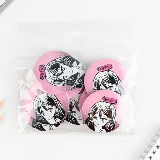 Цена за 10 шт. Значок закатной Аниме милая девочка, d=5.6 см