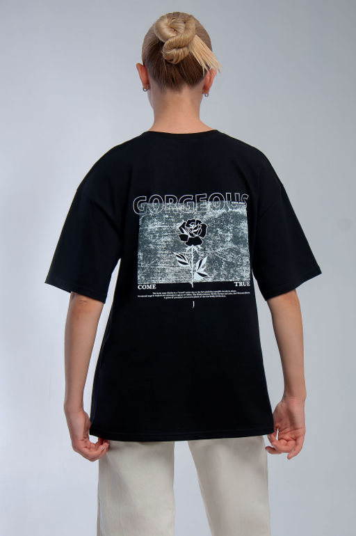 Арт. 31127 Футболка женская оверсайз 44-52 (5 шт) Цвет:черный - Калинка фото 7