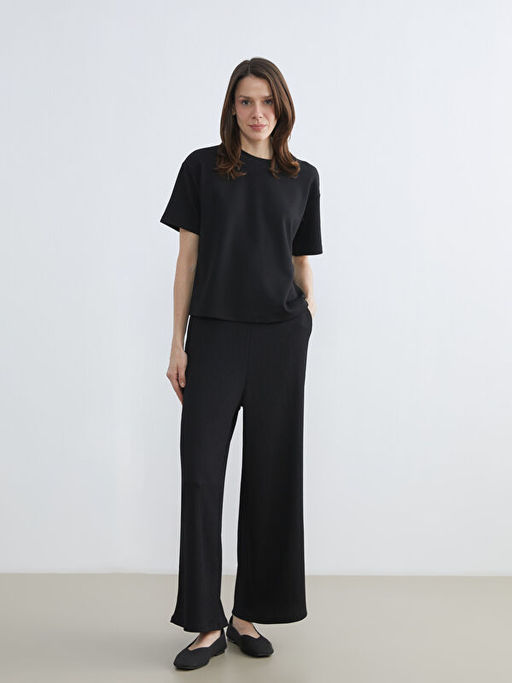 Beli Lastikli Dokulu Geni? Pa?a Kad?n Pantolon