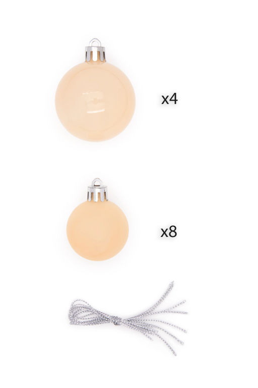 Набор новогодних шаров микс (12 шт) SF-8001, персиковый №2 - Больше подарков фото 6